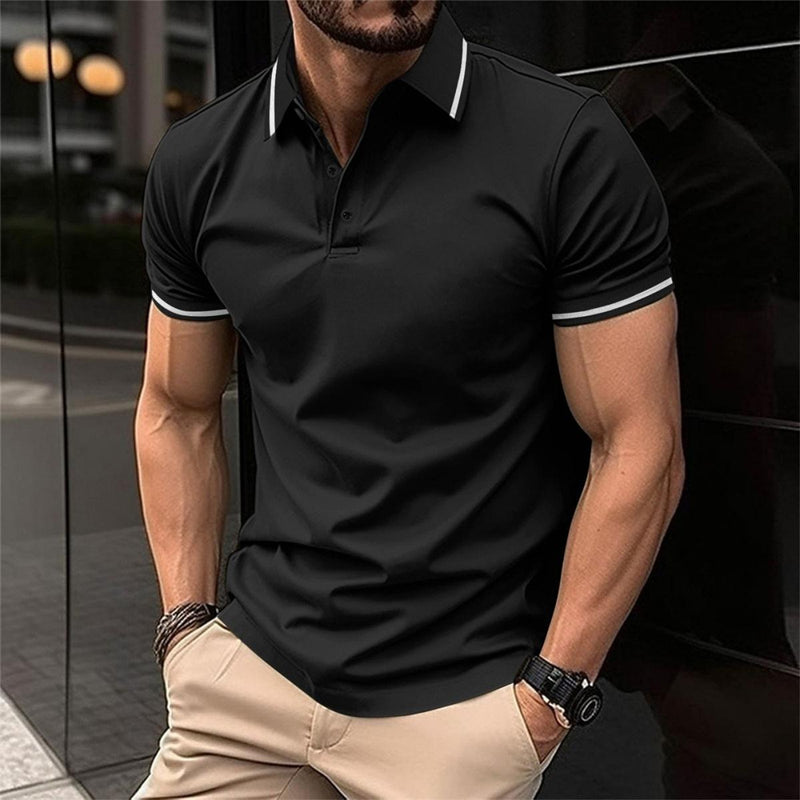 Men's Polo Shirt with Short Sleeves and Modern Fit