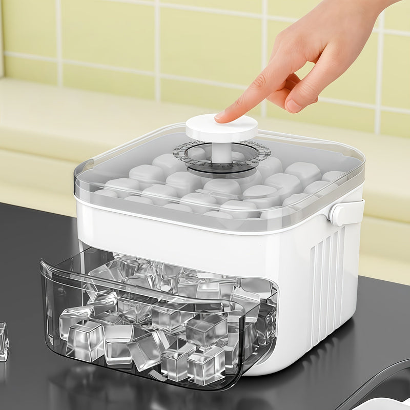 Double Ice Cube Tray with 50 Compartments and Press Mechanism for Easy Use