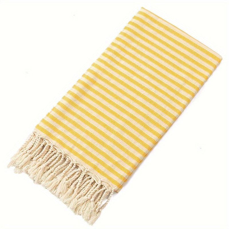 Oversized Beach Towel with Bohemian Stripe Pattern