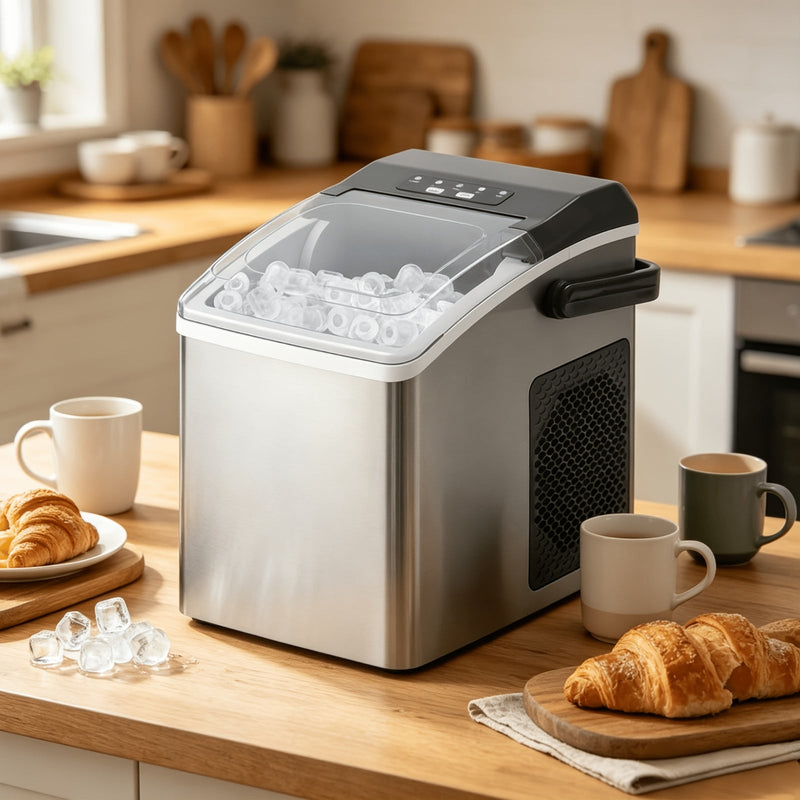 Compact Ice Cube Maker with Fast Ice Production for Home and On-the-Go