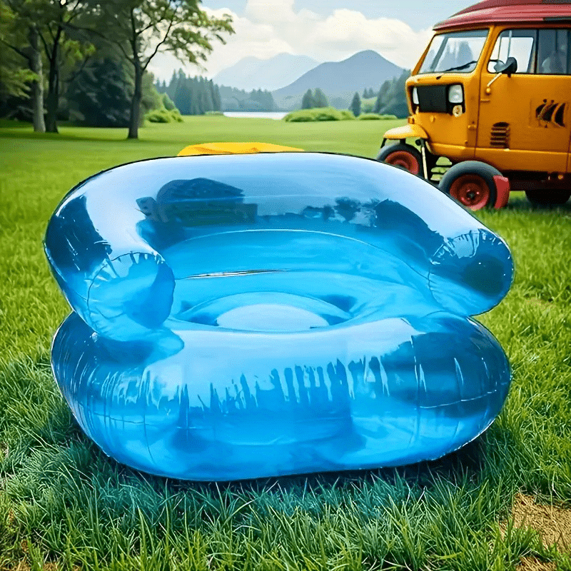 Inflatable Lounge Chair for Adults with Transparent Design and Comfort Cushion