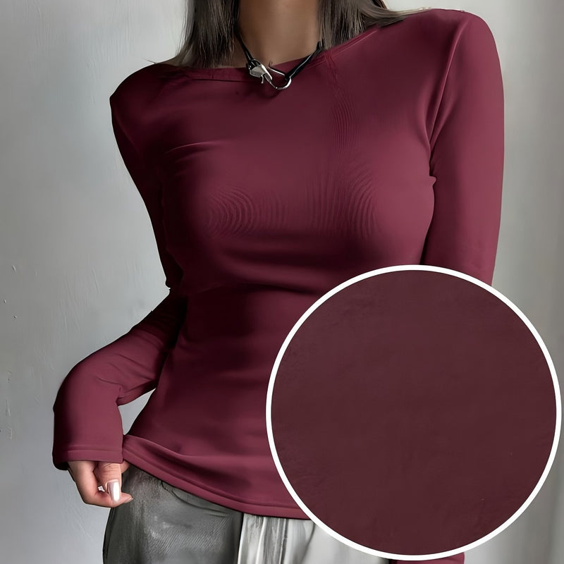 Ladies Thermal Long Sleeve Top for Autumn and Winter – Comfortable and Warm Basic Item