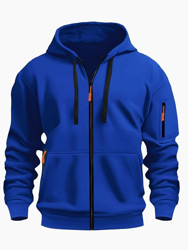 Men's zip-up hoodie with hood – Casual outdoor sweatshirt