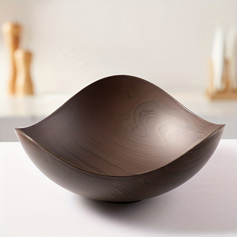 Large Fruit Bowl with Wood Look – Decorative and Practical for Table Use