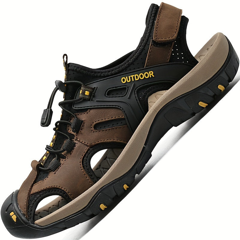 Men's Outdoor Walking Sandals with Closed Toe and Non-Slip Sole