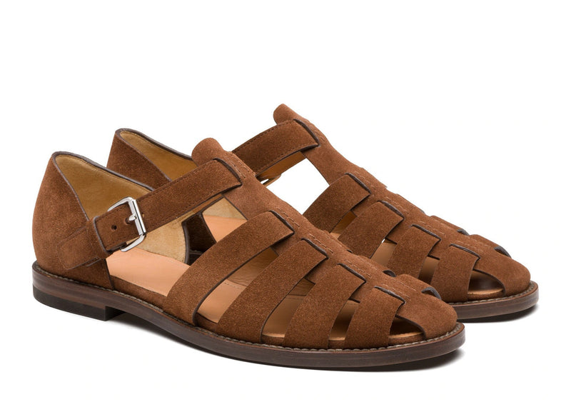 Men's Summer Sandals with Closed Toe and Adjustable Buckle