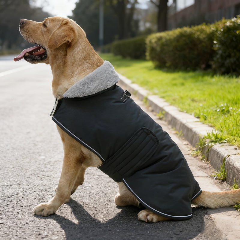 Dog coat with warm lining for various dog breeds for winter use