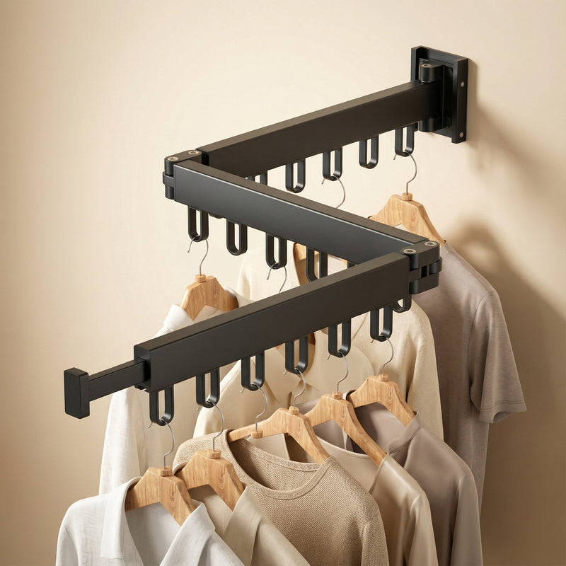 Retractable Wall Drying Rack for Clothes with Space-Saving and Sturdy Design