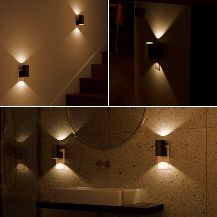 Plug-In LED Wall Light with Day-Night Sensor and Dimming