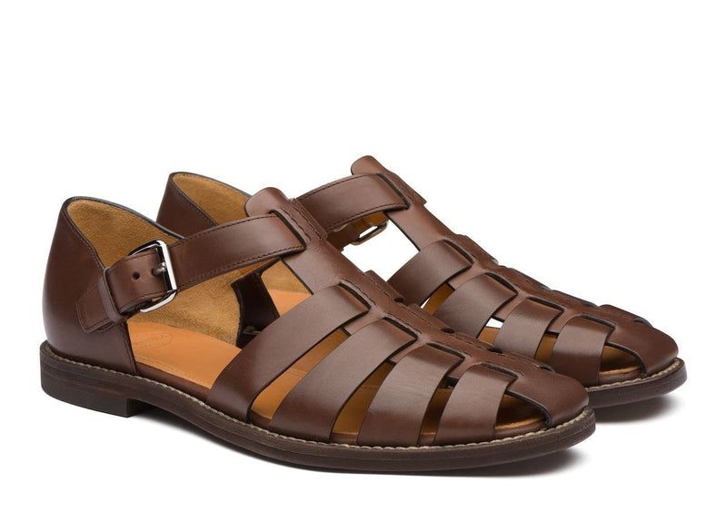 Men's Summer Sandals with Closed Toe and Adjustable Buckle