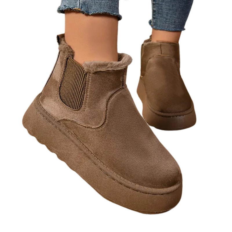 Ladies' Ankle Boots with Warm Lining – Comfortable Winter Boots with Non-Slip Sole