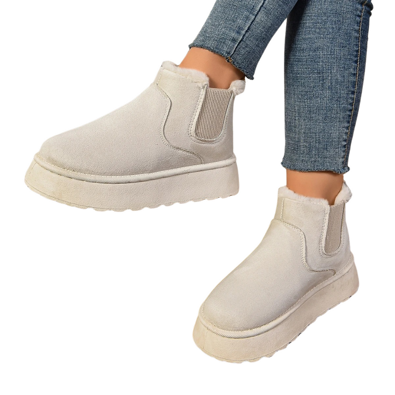 Ladies' Ankle Boots with Warm Lining – Comfortable Winter Boots with Non-Slip Sole