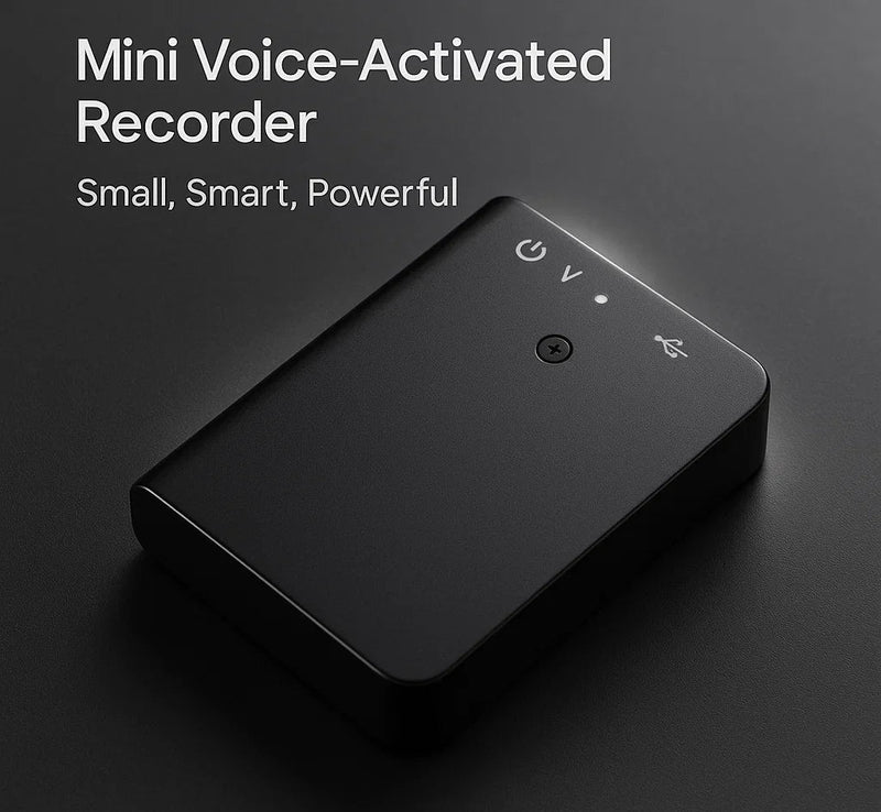 Ultra-Slim Digital Voice Recorder with Voice Activation and 16GB Storage