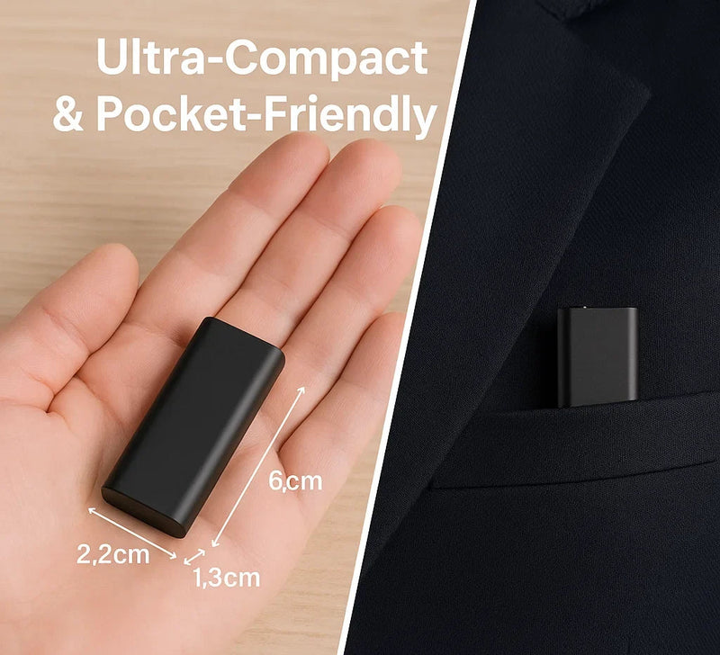 Ultra-Slim Digital Voice Recorder with Voice Activation and 16GB Storage