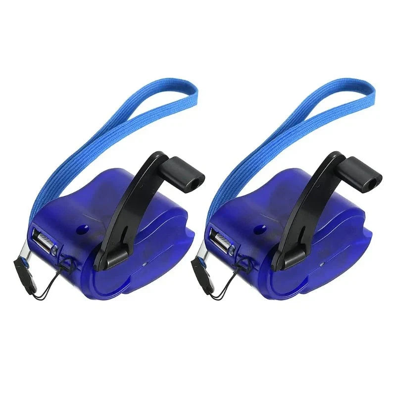Portable Hand-Crank Emergency Charger with USB Output & LED Light