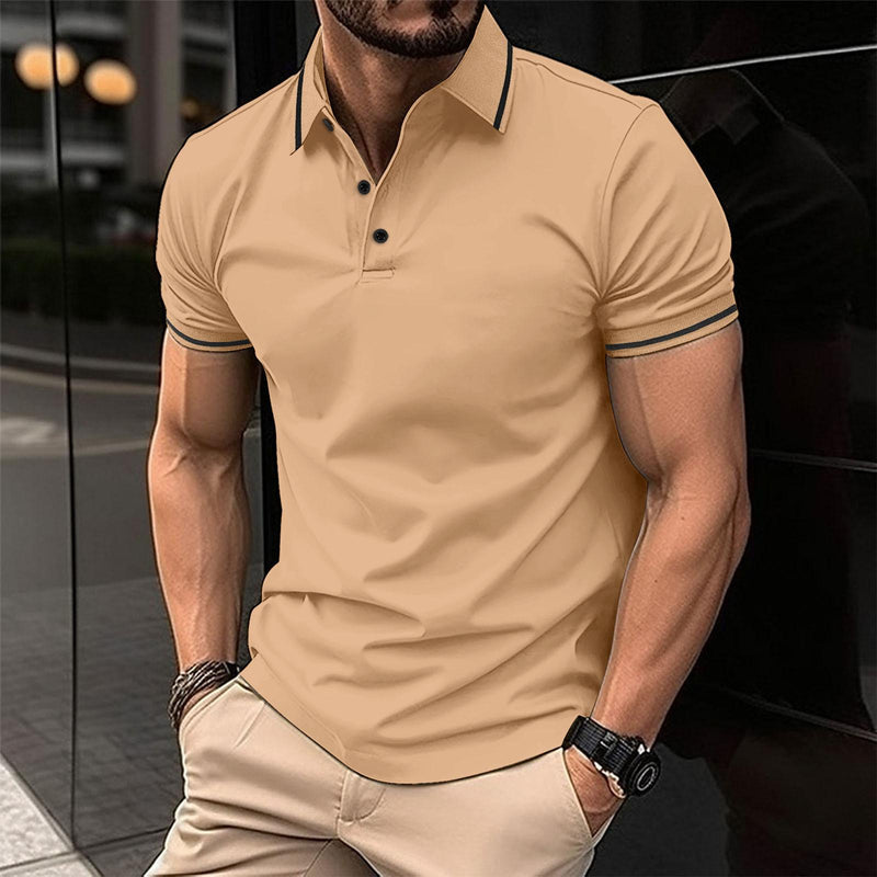 Men's Polo Shirt with Short Sleeves and Modern Fit