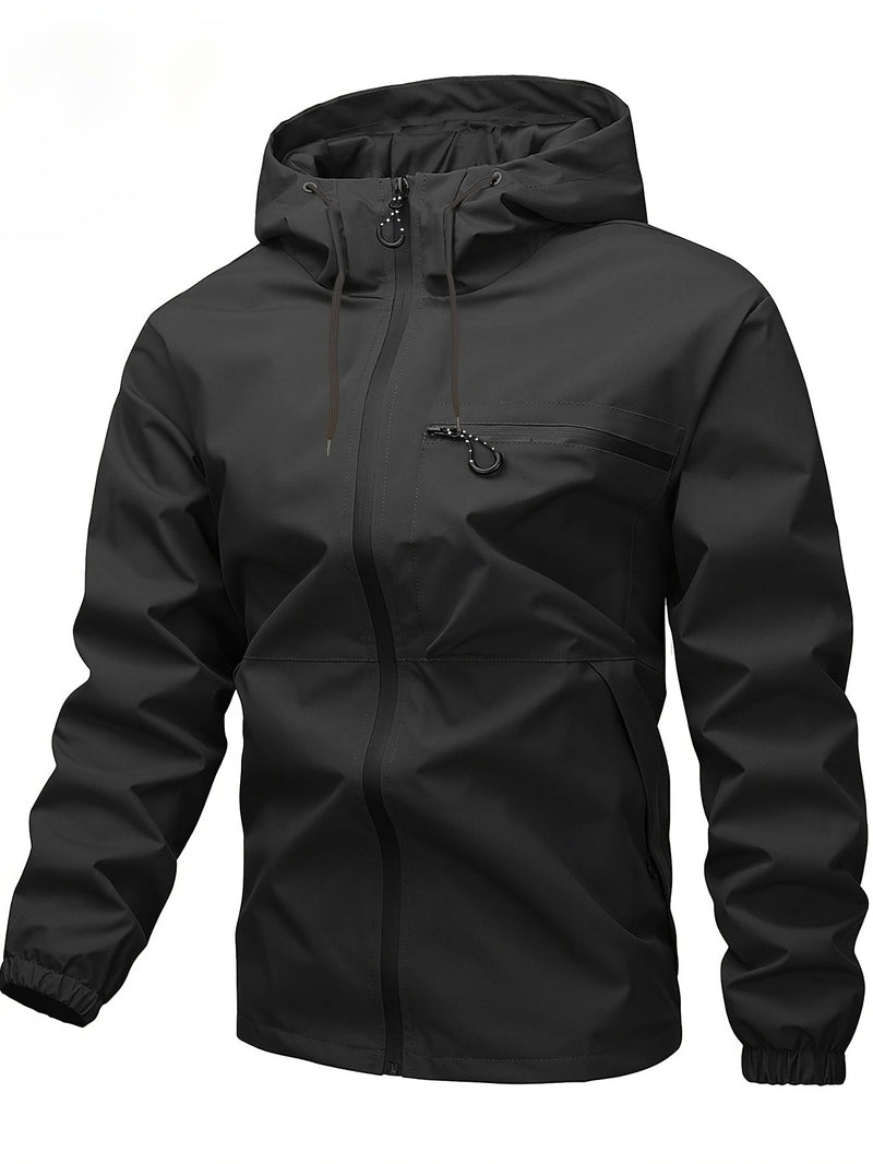 Men's Outdoor Jacket for Spring and Autumn – Windproof Hooded Jacket for Outdoor Activities