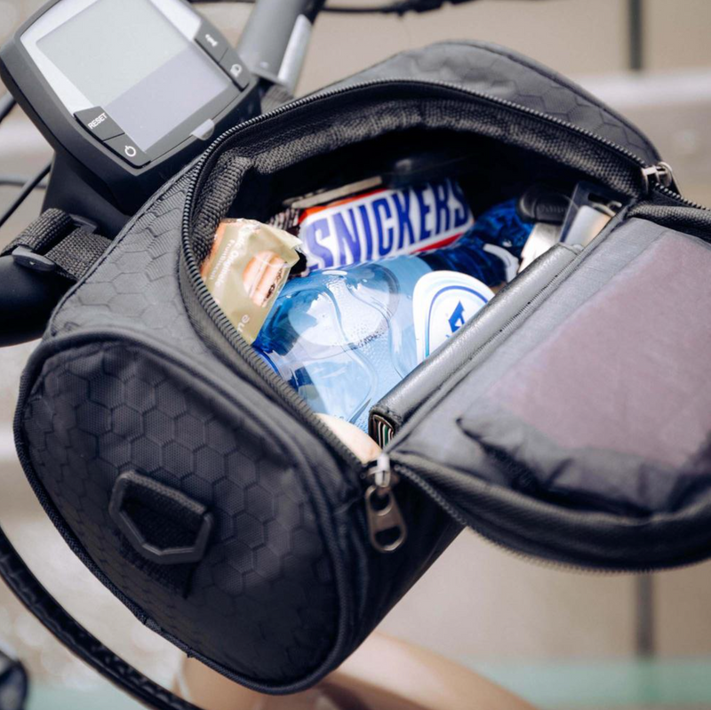 Practical Bicycle Handlebar Bag with Smartphone Holder and Water-Resistant Material