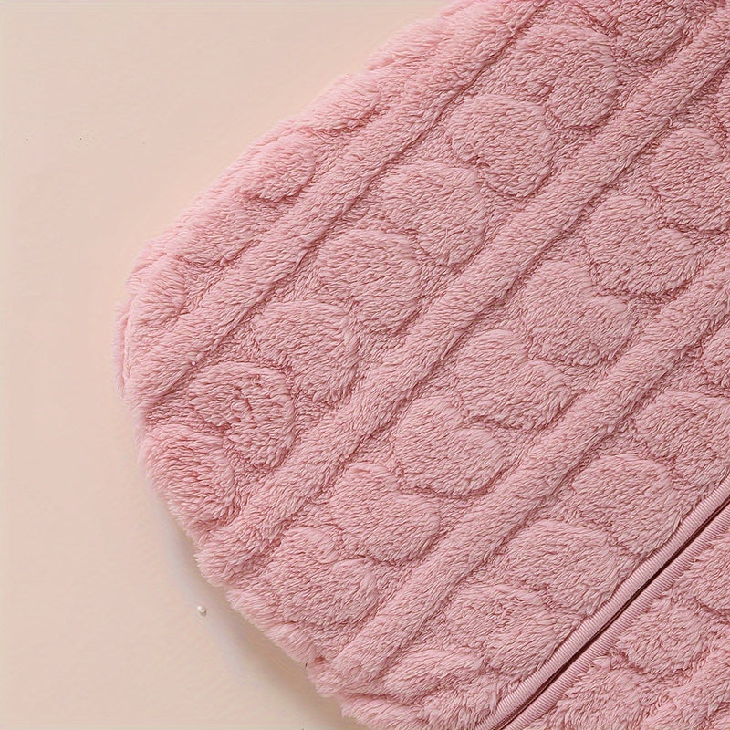 Plush Baby Sleeping Bag with Heart Relief – Warm and Comfortable Sleep