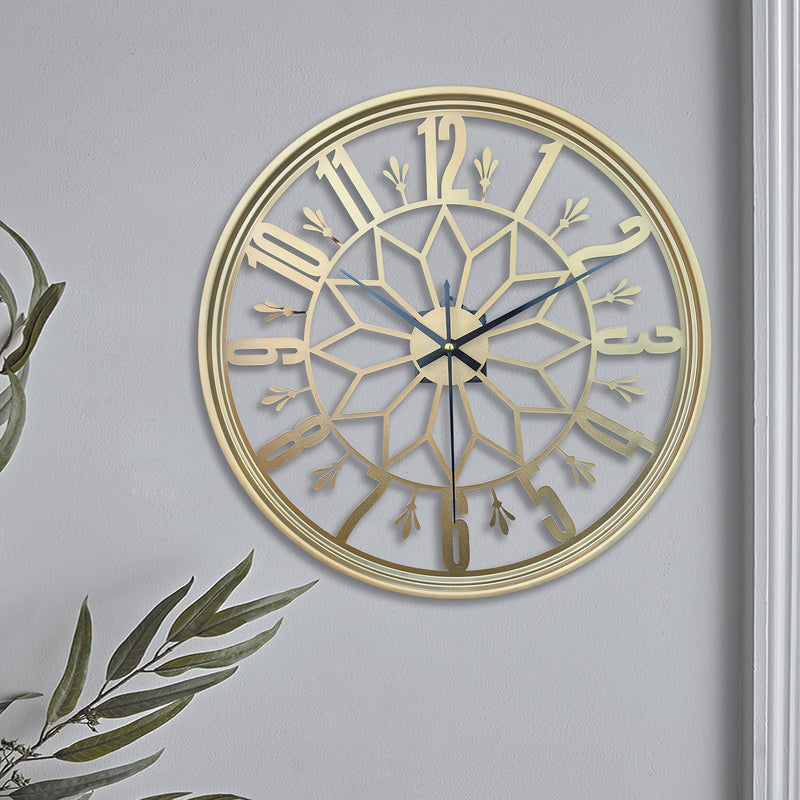 Large Metal Wall Clock with Silent Quartz Movement