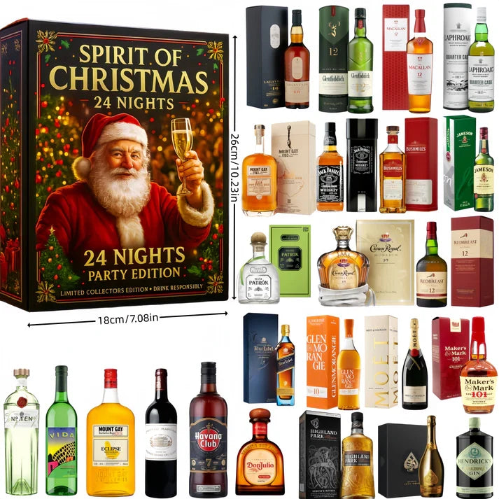 Advent Calendar with Beverage-Themed Acrylic Decorative Ornaments