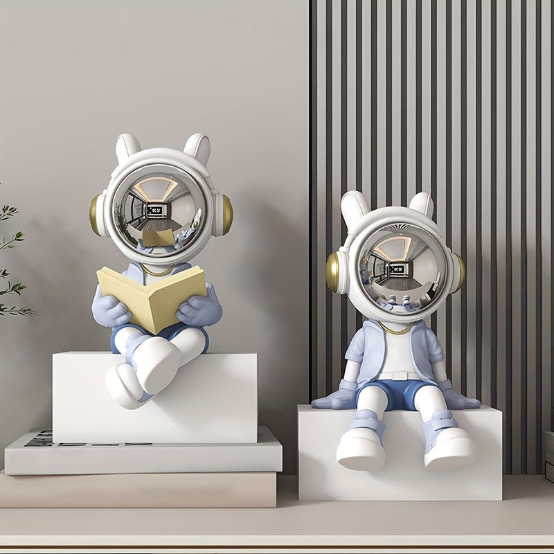 Decorative Astronaut Figurine Bookend for Living Room and Office Interior