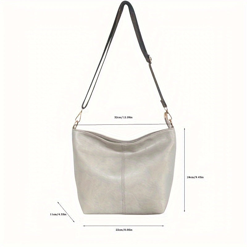 Wide Geometric Bag – Large Capacity Crossbody with Retro Vibe