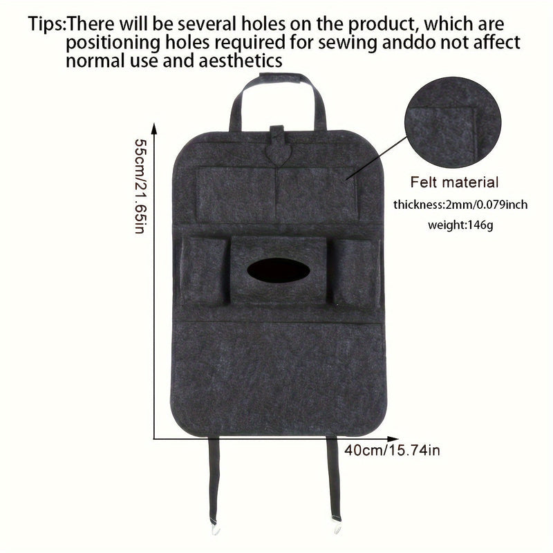 Car Seat Organiser with Storage Pockets and Tablet Holder for Back Seat
