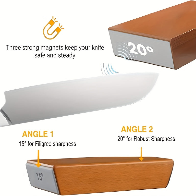 Magnetic Knife Sharpener with Diamond Coating for Kitchen Knives