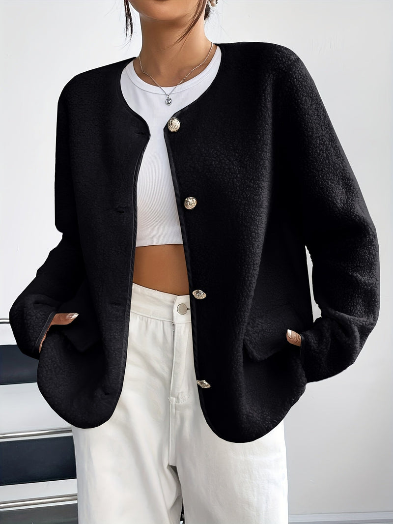 Elegant ladies' jacket with buttons – Timeless and soft for autumn and winter