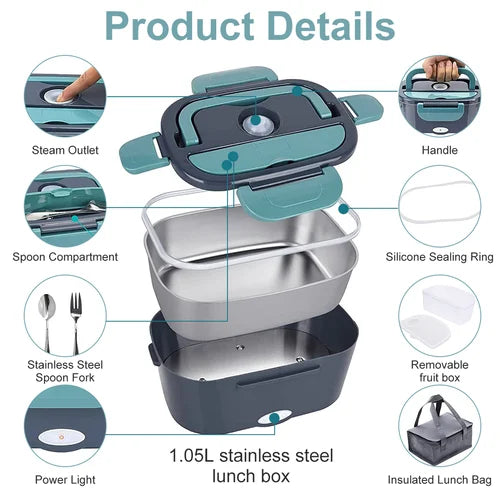 Portable Electric Heated Lunch Box for Home and Car