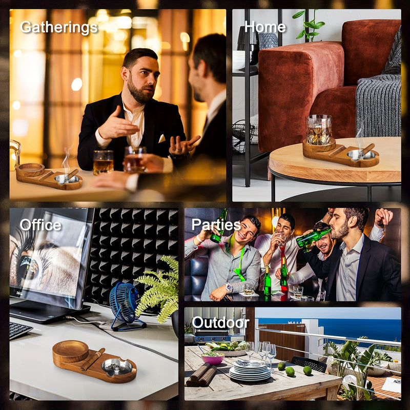 Creative Cigar Ashtray and Whiskey Glass Tray - The Perfect Father's Day Gift or Corporate Gift