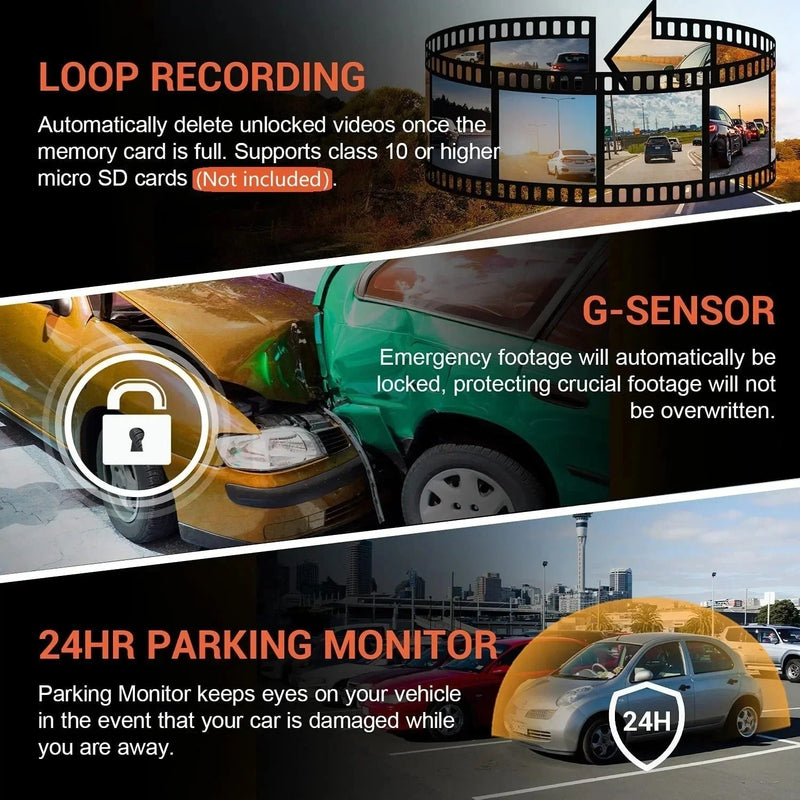 1080P WiFi Dual Lens Dash Cam