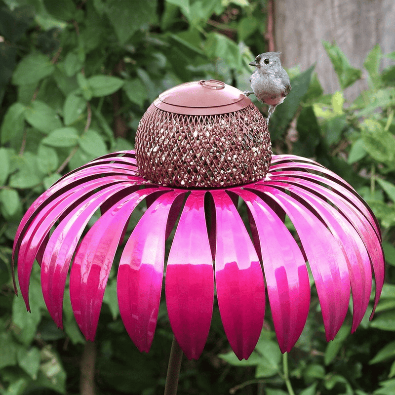 Decorative Bird Feeder House for Garden – Metal Flower Design and Durable