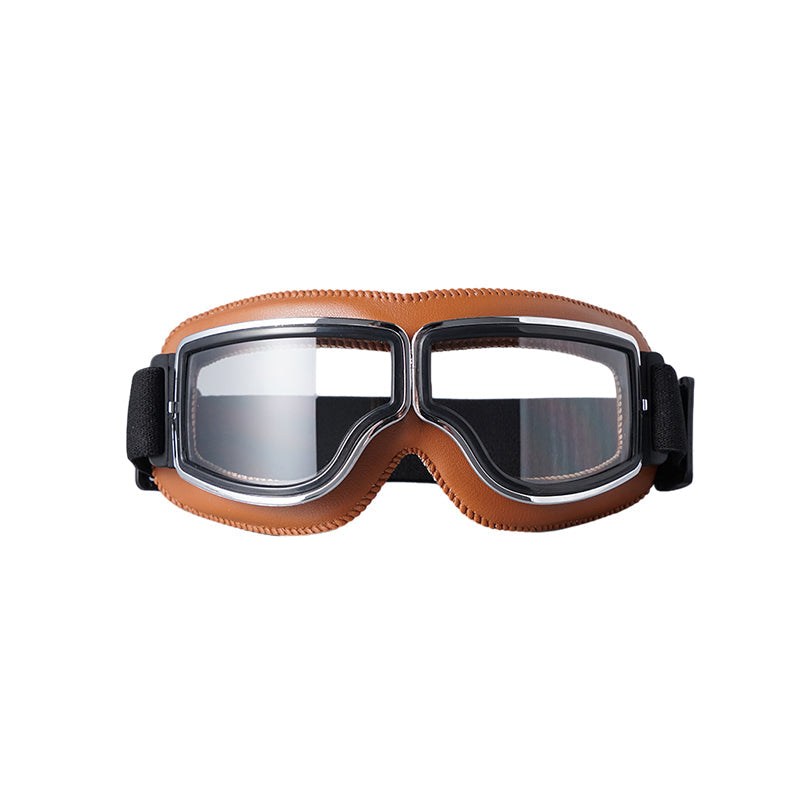 Vintage Motorcycle Goggles with Interchangeable Lenses and Comfort Padding