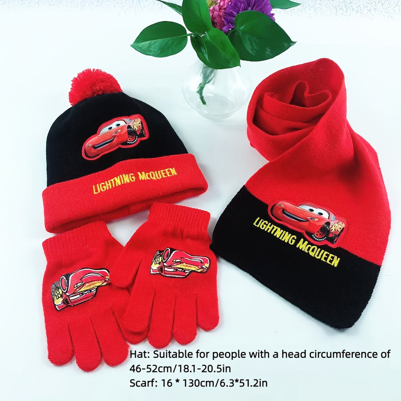 Winter Set for Kids – Beanie, Gloves, and Scarf Set with Cartoon Characters