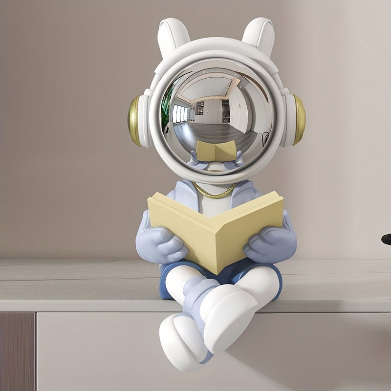 Decorative Astronaut Figurine Bookend for Living Room and Office Interior