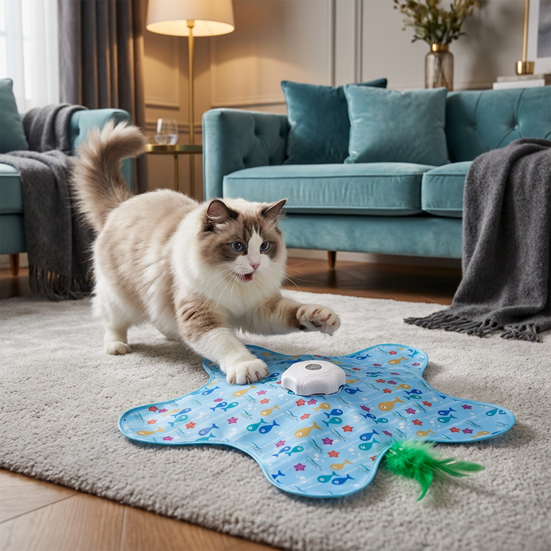 Automatic Interactive Cat Toy with Moving Teaser