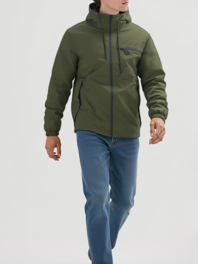 Men's Outdoor Jacket for Spring and Autumn – Windproof Hooded Jacket for Outdoor Activities