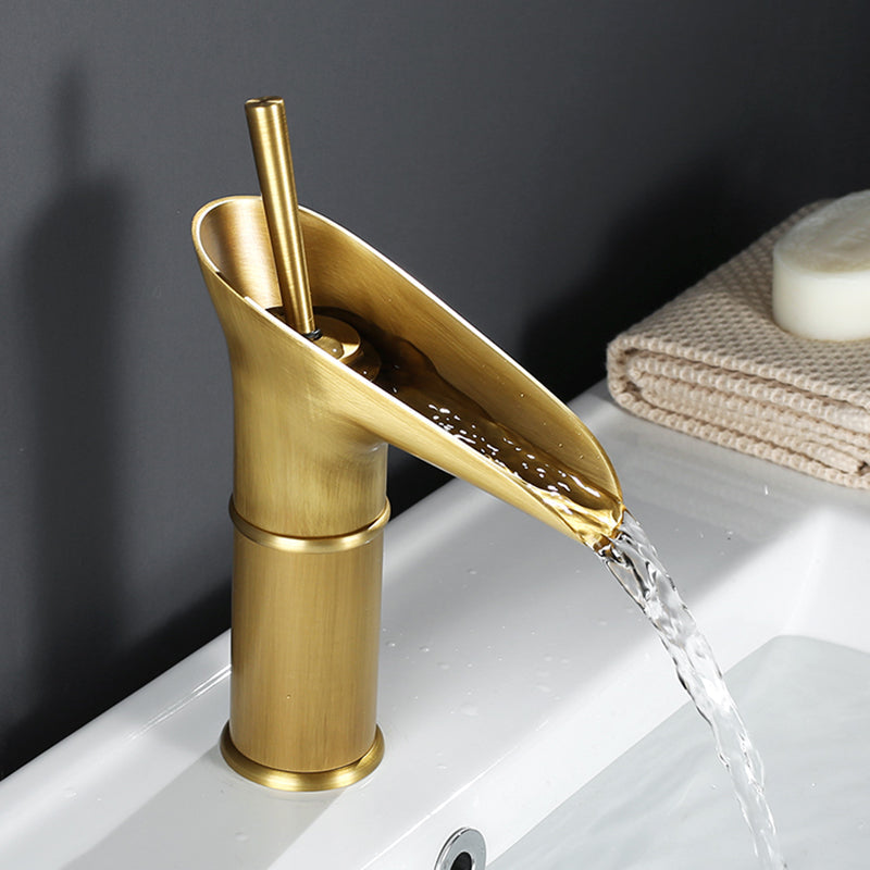 Waterfall Basin Mixer Tap in Brass with Elegant Design for Bathroom