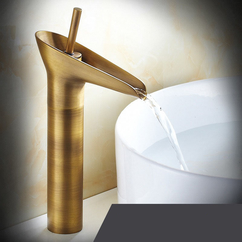 Waterfall Basin Mixer Tap in Brass with Elegant Design for Bathroom