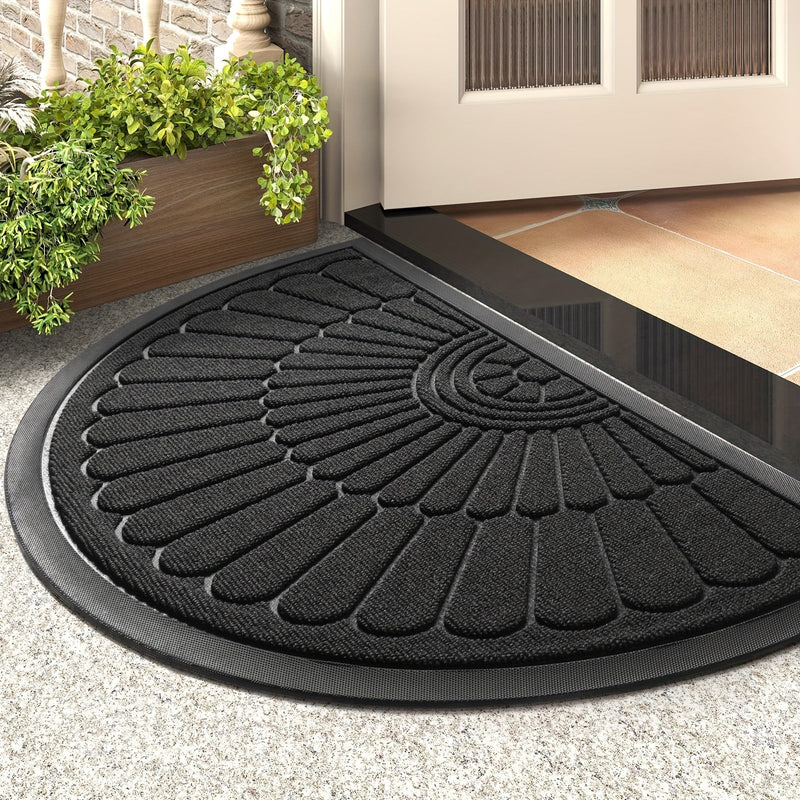 Sustainable Rubber Door Mat - Half-Round Design for Outdoor and Indoor