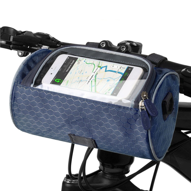 Practical Bicycle Handlebar Bag with Smartphone Holder and Water-Resistant Material