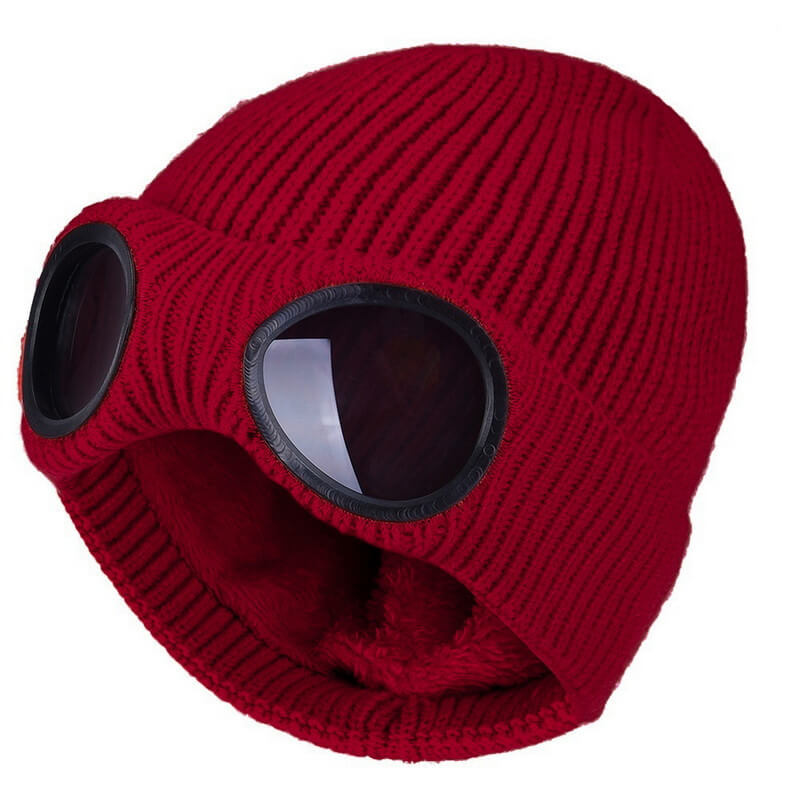Knitted Winter Beanie with Glasses Lens – Warm Unisex Beanie for Cold and Windy Days