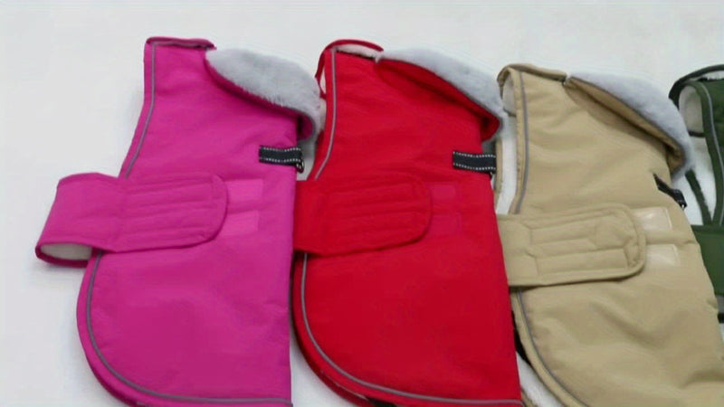 Dog coat with warm lining for various dog breeds for winter use