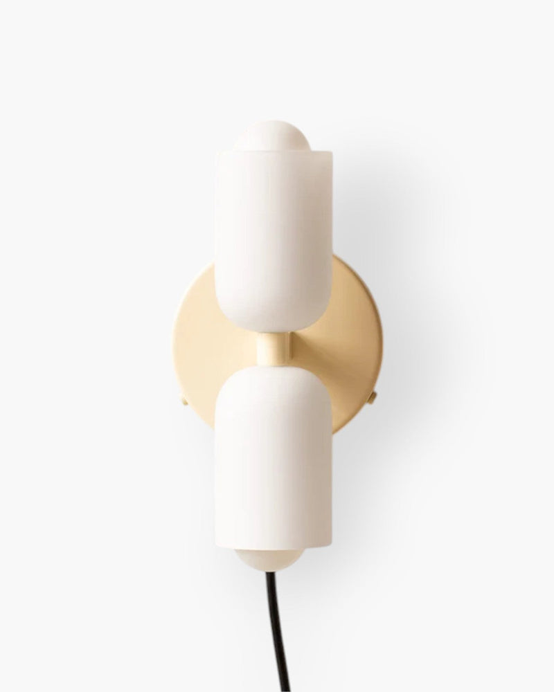 Double-Head Frosted Glass Wall Sconce with Soft Ambient Lighting
