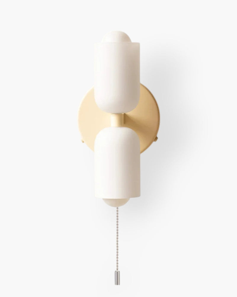 Double-Head Frosted Glass Wall Sconce with Soft Ambient Lighting