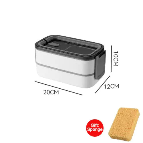 Two-Tier Stainless Steel Bento Lunch Box with Divided Trays