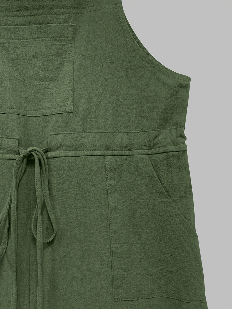 Ladies' Dungarees with Pockets – Vintage Style Loose-Fit Garden Overall