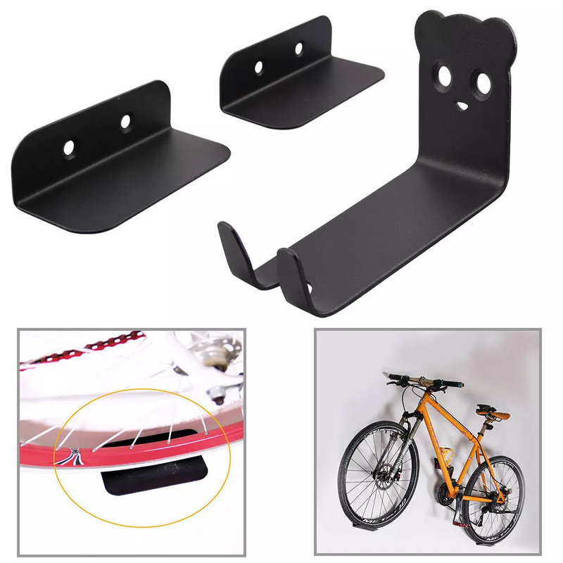 Wall-Mounted Bicycle Storage Rack with Pedal Hook for Space-Saving Storage